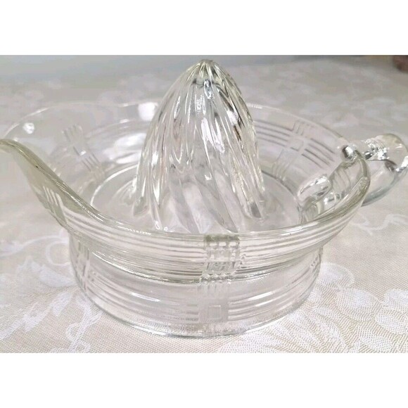 Vintage Hazel Atlas Clear Depression Glass Juice Reamer Citrus Juicer w/ Handle - Picture 3 of 14